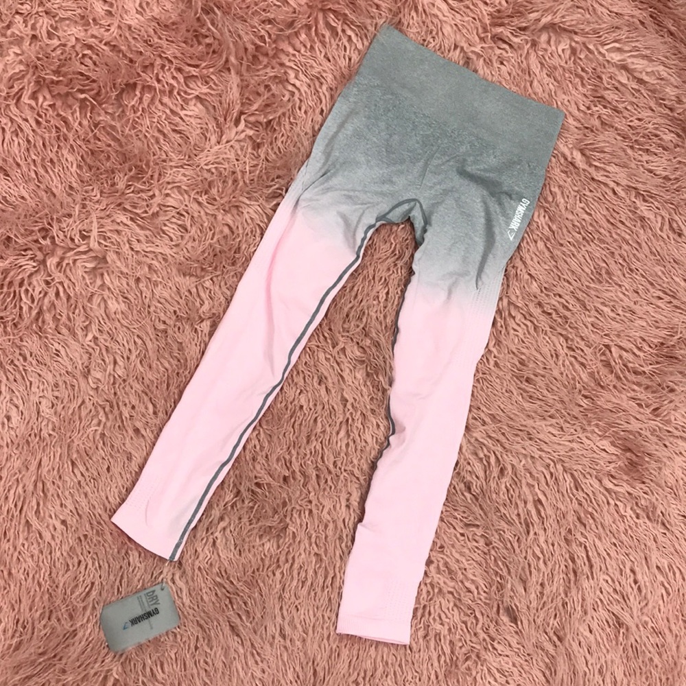NWT Pink & Gray Ombré Leggings